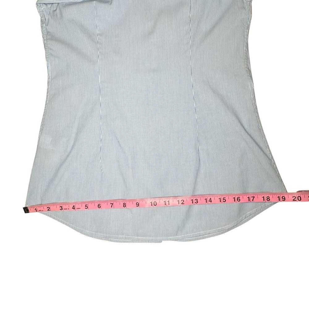 Banana Republic Riley Blue & White Striped Cotton Button Down Shirt Size 4 Tall - Picture 9 of 14